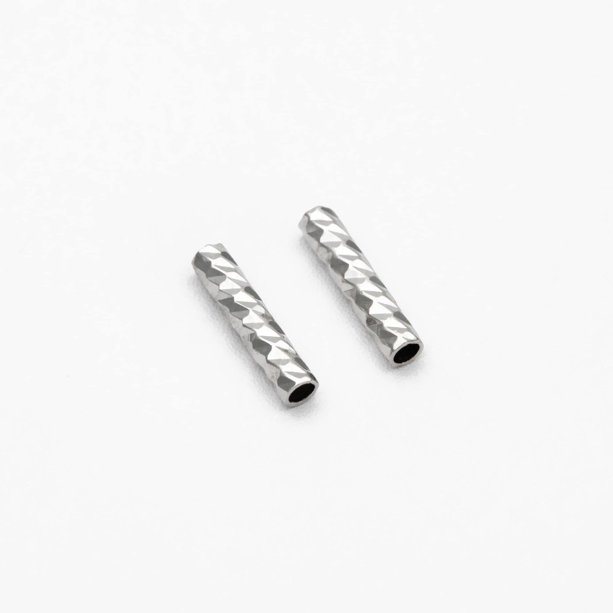 50pcs Gold/ Silver Tube Beads 10x2mm, Gold/ Rhodium plated Brass, Straight Tube Spacers (GB-2699)
